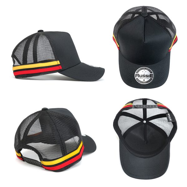 AH456 – A-Frame Striped Trucker Cap
