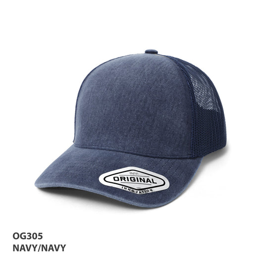 OG305 Seamless Front Washed Mesh Cap