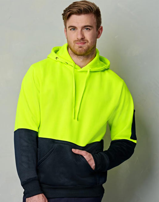 5 Pieces SW38 HI-VIS TWO TONE FLEECY HOODIE BUNDLE - FRONT & BACK PRINT INCLUDED