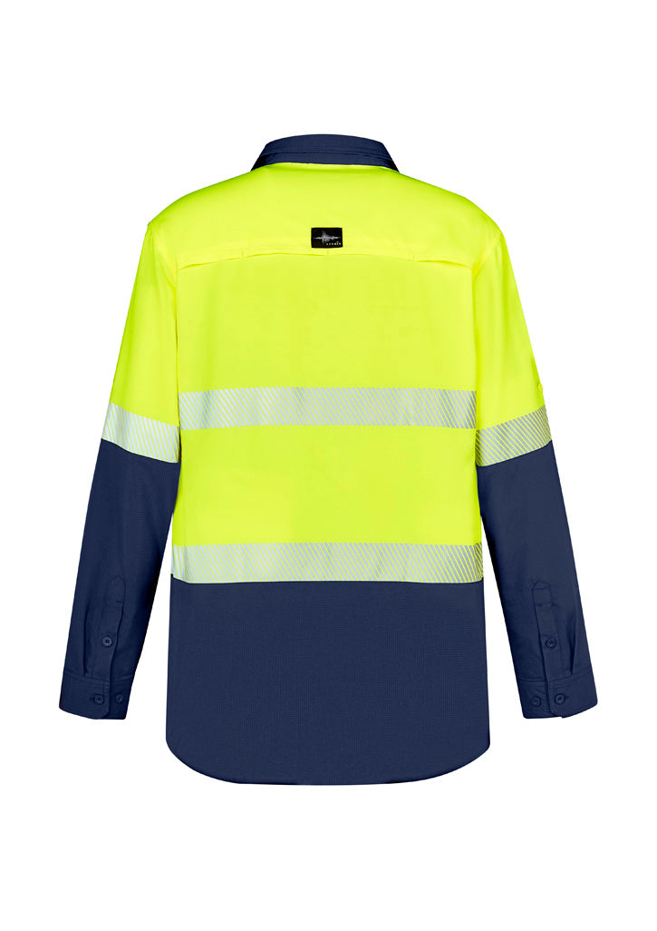Mens Hi Vis Outdoor Segmented Tape Long Sleeve Shirt ZW470
