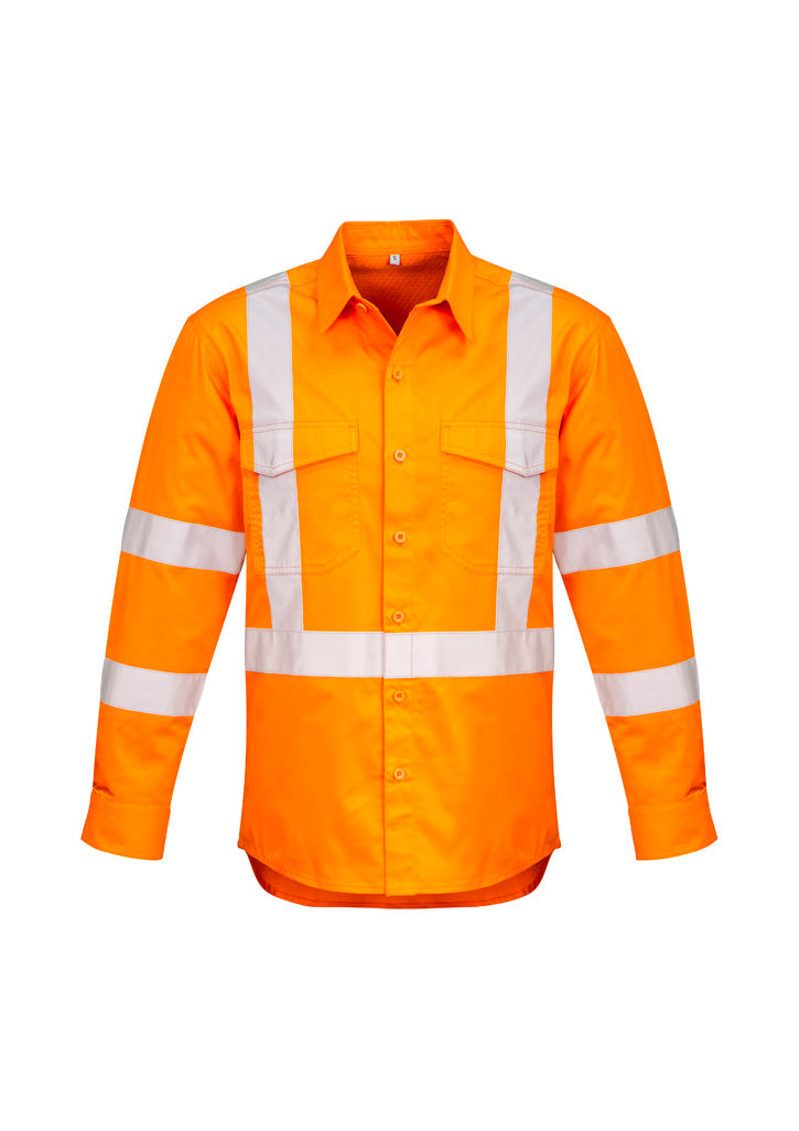 Mens Hi Vis X Back NSW Rail Taped Shirt ZW690