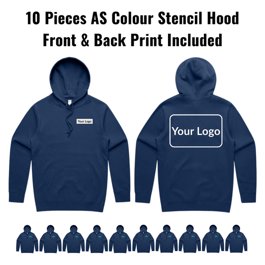 10 Pieces AS Colour Stencil Hood 5102 Bundle - Front & Back Print Included