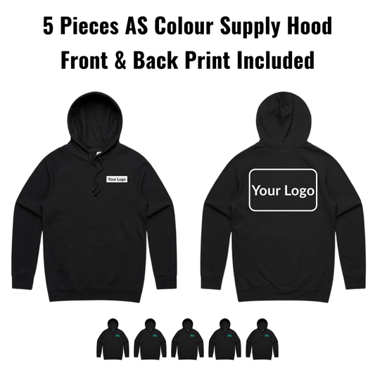 5 Pieces AS Colour Supply Hood 5101 Bundle - Front & Back Print Included