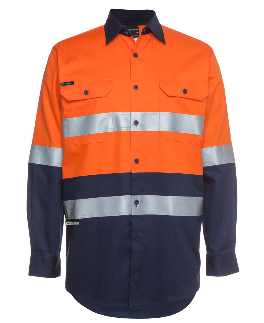 JB's Hi Vis (D+N) L/S 190G Work Shirt 6HLS