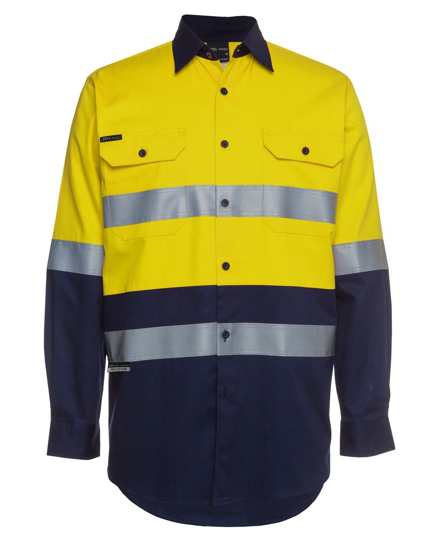 JB's Hi Vis (D+N) L/S 190G Work Shirt 6HLS