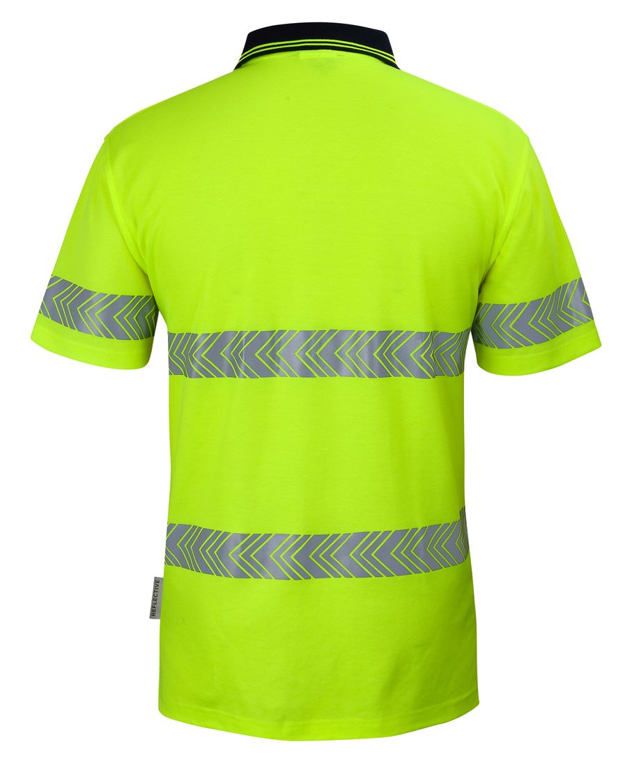 JB's Hi Vis (D+N) Cotton Back S/S Segmented Tape Polo 6HMSS
