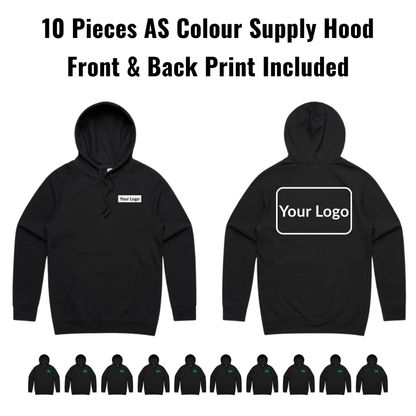10 Pieces AS Colour Supply Hood 5101 Bundle - Front & Back Print Included