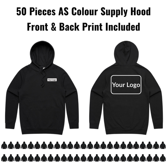 50 Pieces AS Colour Supply Hood 5101 Bundle - Front & Back Print Included