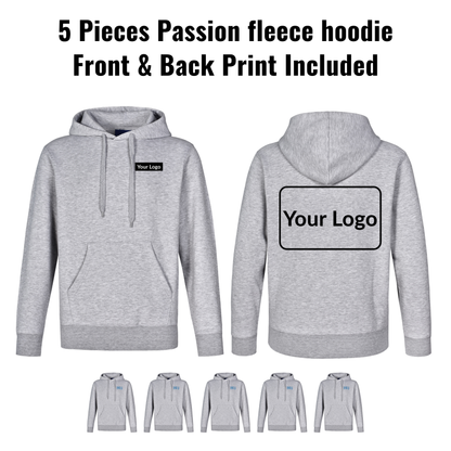 5 Pieces FL09 PASSION Fleece Hoodie Bundle - Front & Back Print Included