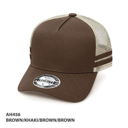 AH456 – A-Frame Striped Trucker Cap