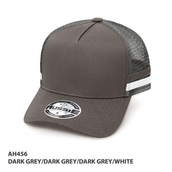 AH456 – A-Frame Striped Trucker Cap