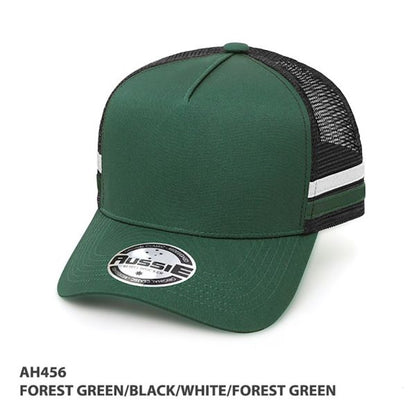 AH456 – A-Frame Striped Trucker Cap