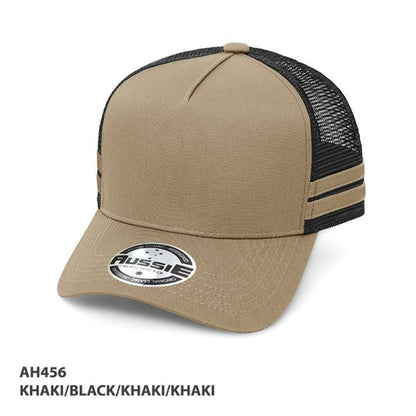 AH456 – A-Frame Striped Trucker Cap