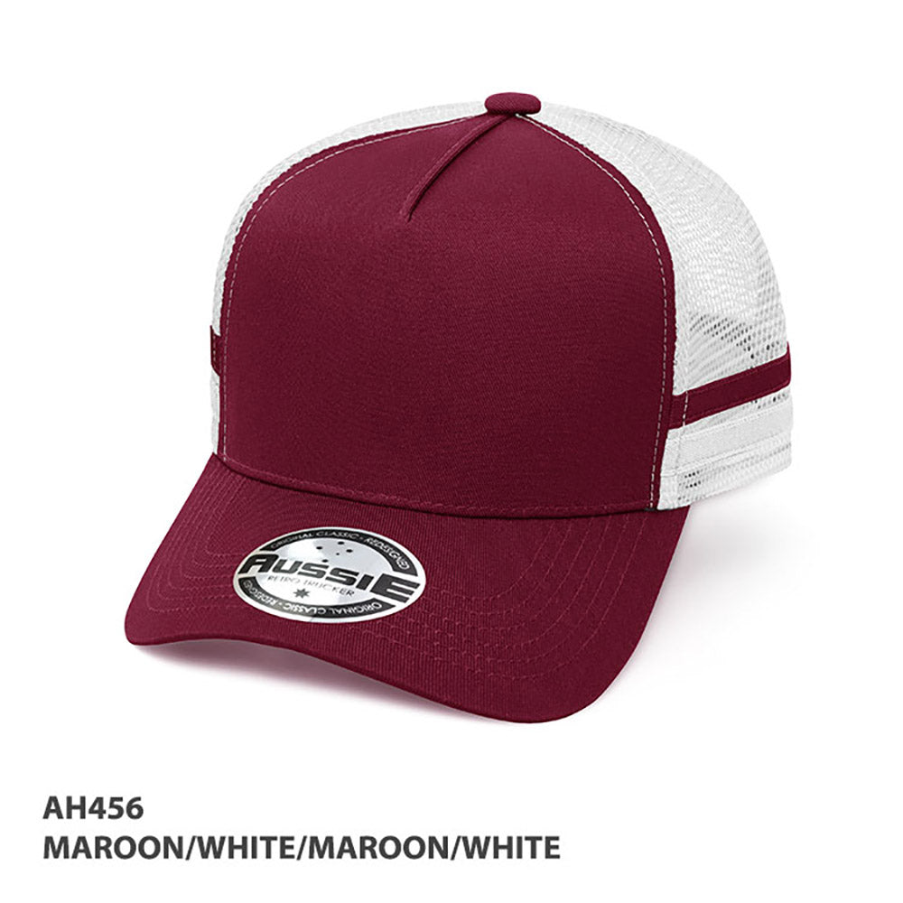 AH456 – A-Frame Striped Trucker Cap