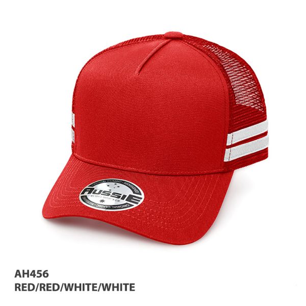 AH456 – A-Frame Striped Trucker Cap