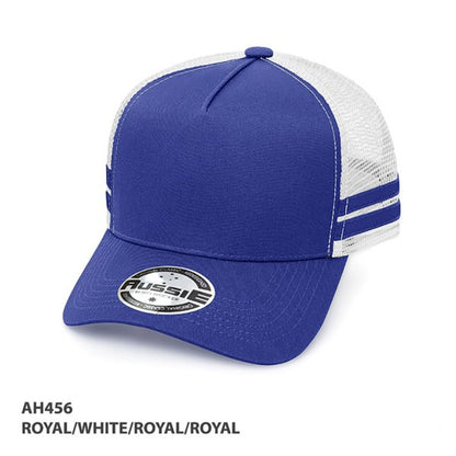 AH456 – A-Frame Striped Trucker Cap