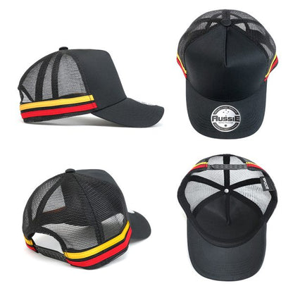 AH456 – A-Frame Striped Trucker Cap