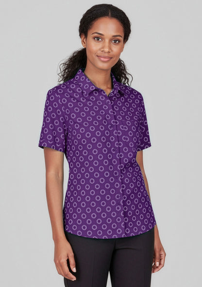 Florence Womens Daisy Print Short Sleeve Shirt CS948LS