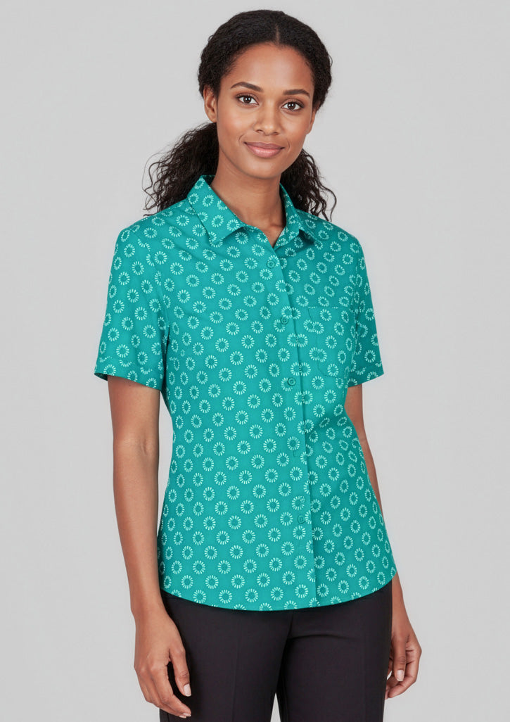 Florence Womens Daisy Print Short Sleeve Shirt CS948LS
