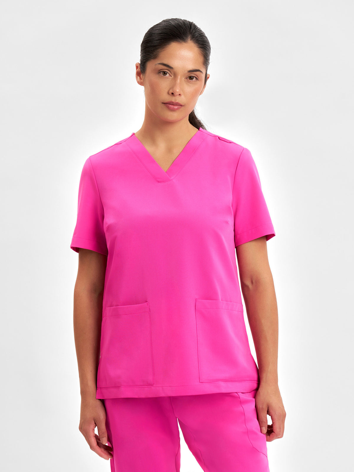 Pink Womens V-Neck Scrub Top CST245LS