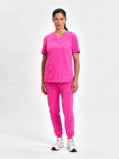 Pink Womens V-Neck Scrub Top CST245LS
