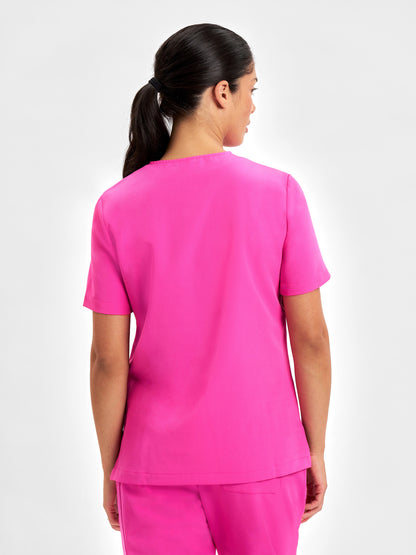 Pink Womens V-Neck Scrub Top CST245LS