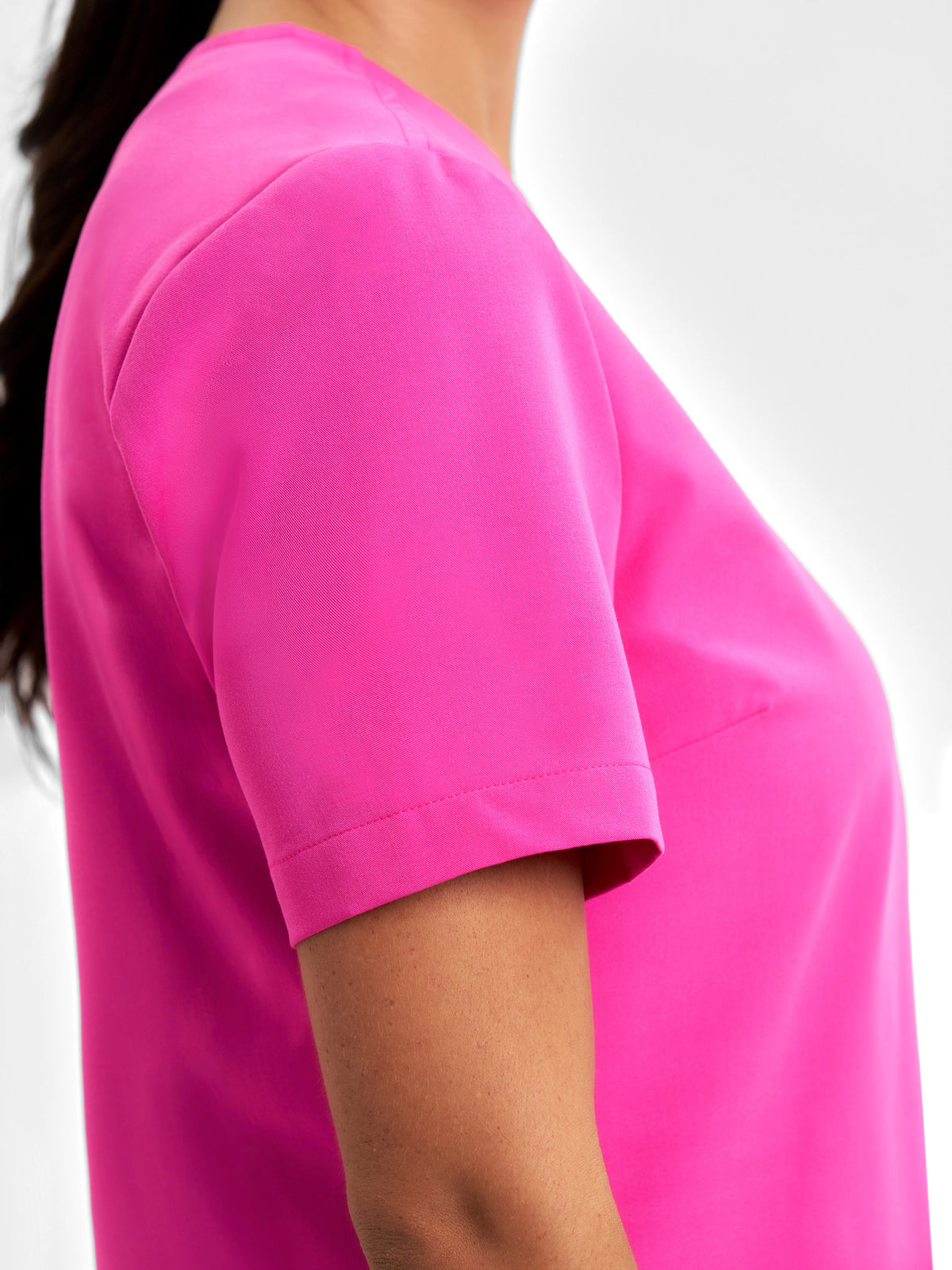 Pink Womens V-Neck Scrub Top CST245LS