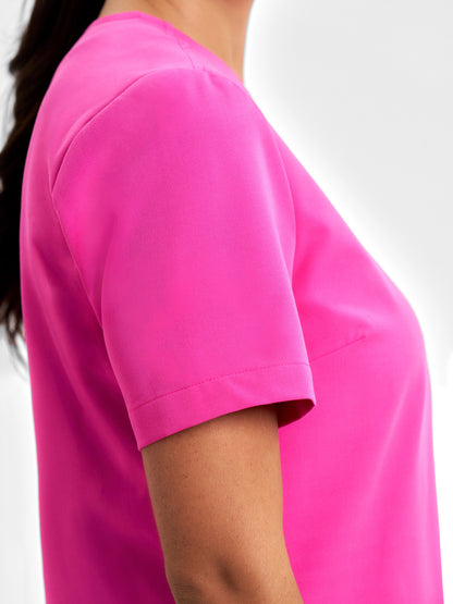 Pink Womens V-Neck Scrub Top CST245LS