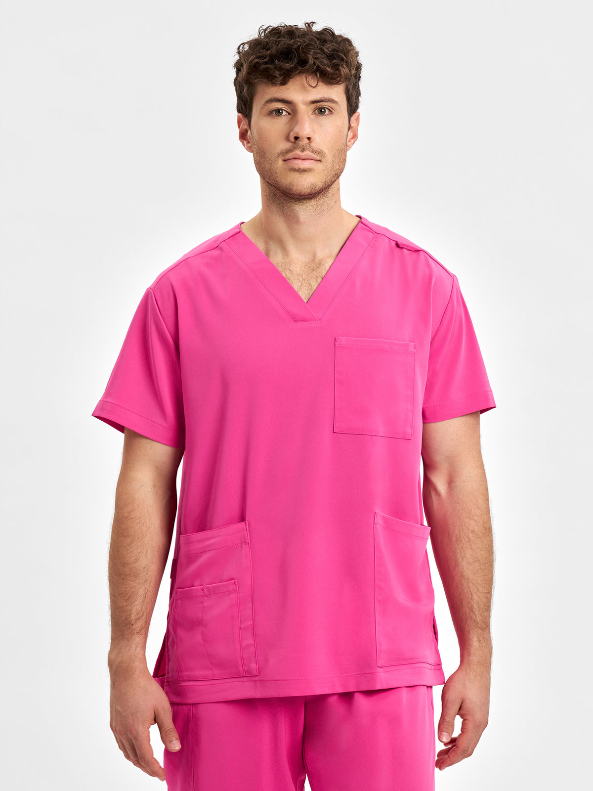 Pink Unisex V-Neck Scrub Top CST250US