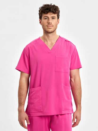 Pink Unisex V-Neck Scrub Top CST250US