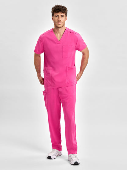 Pink Unisex V-Neck Scrub Top CST250US