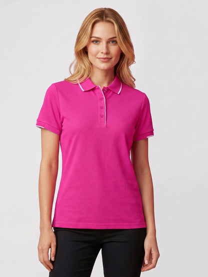 Pink Womens Short Sleeve Polo CST313LS
