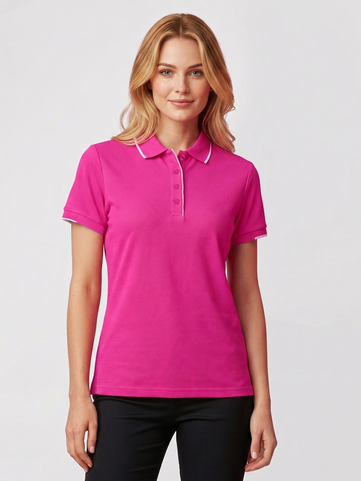 Pink Womens Short Sleeve Polo CST313LS