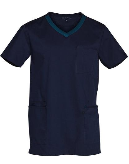 M7650 MENS V-NECK CONTRAST TRIM SCRUB TOP