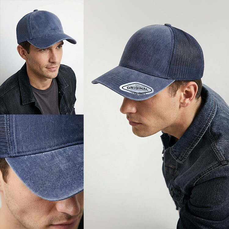 OG305 Seamless Front Washed Mesh Cap