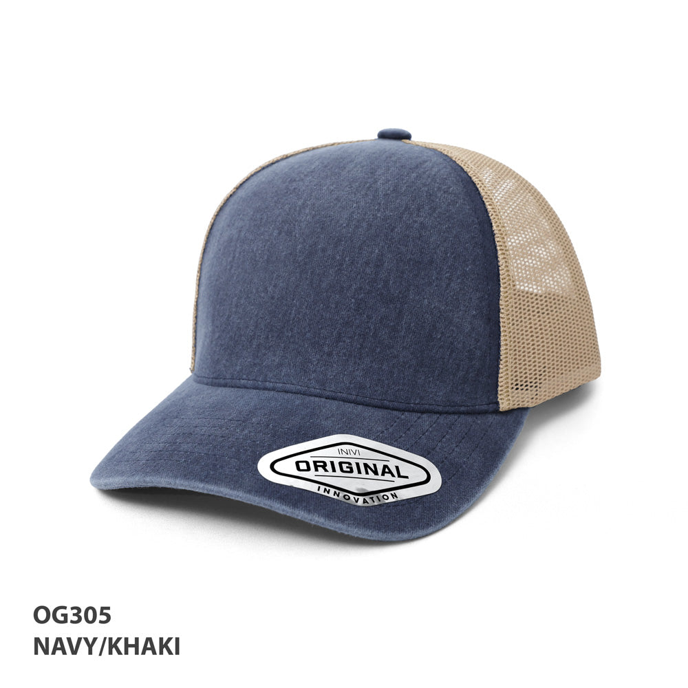 OG305 Seamless Front Washed Mesh Cap