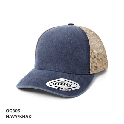 OG305 Seamless Front Washed Mesh Cap