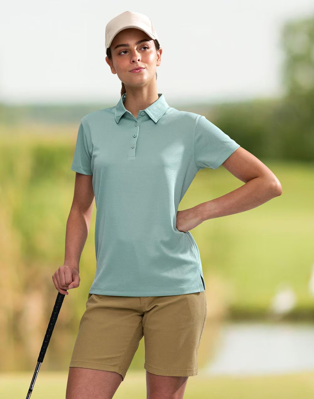PS96 SUSTAINABLE JACQUARD KNIT POLO Ladies