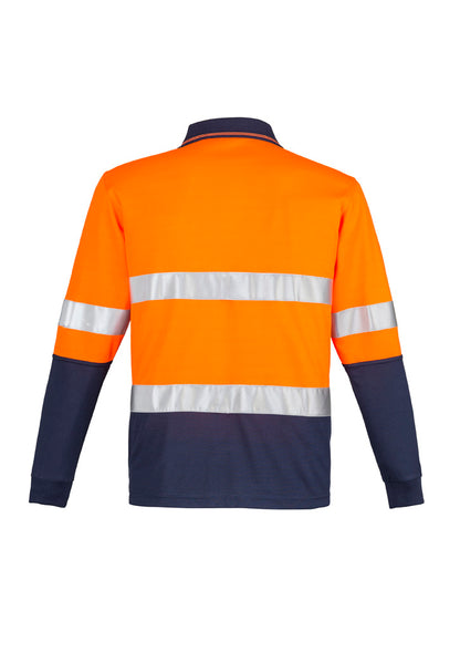 Mens Hi Vis Spliced Long Sleeve Polo - Hoop Taped ZH235