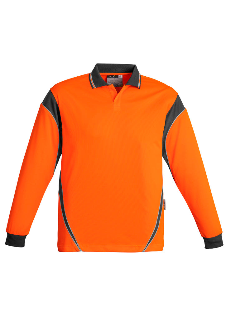 Mens Hi Vis Aztec Long Sleeve Polo ZH249