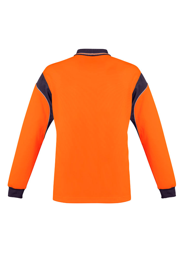 Mens Hi Vis Aztec Long Sleeve Polo ZH249