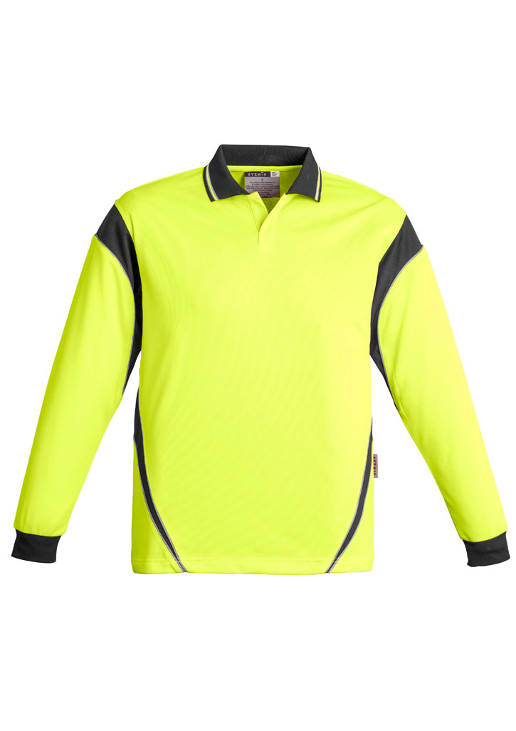 Mens Hi Vis Aztec Long Sleeve Polo ZH249