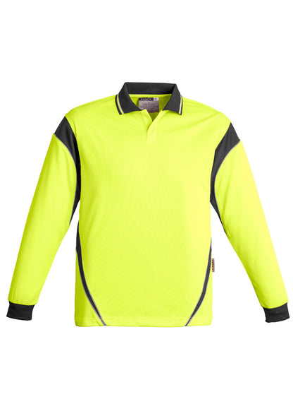 Mens Hi Vis Aztec Long Sleeve Polo ZH249