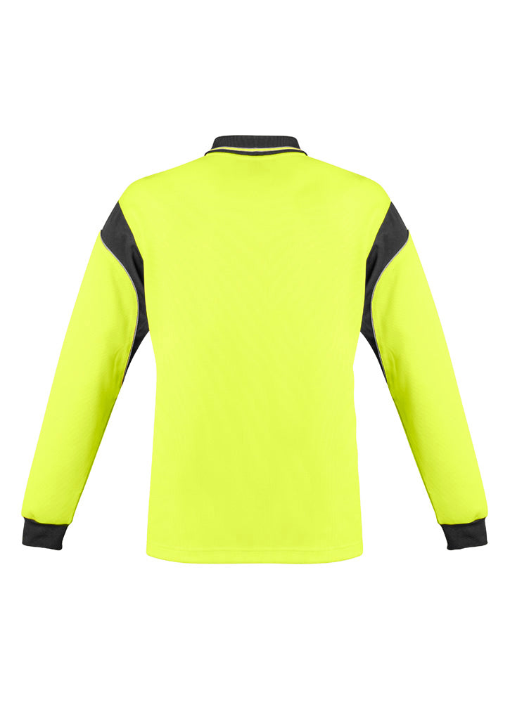Mens Hi Vis Aztec Long Sleeve Polo ZH249