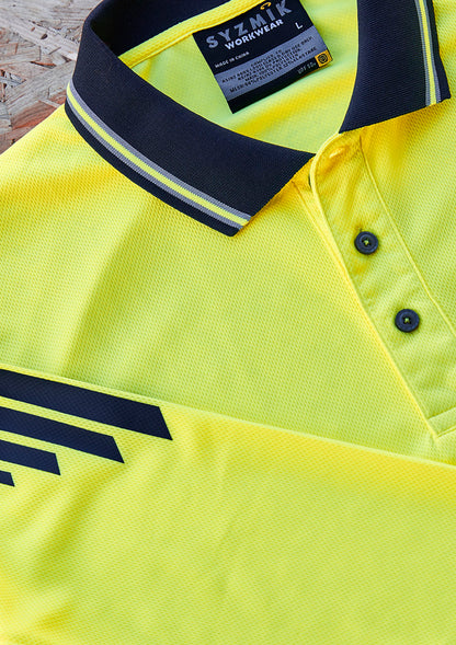 Mens Hi Vis Flux Long Sleeve Polo ZH310