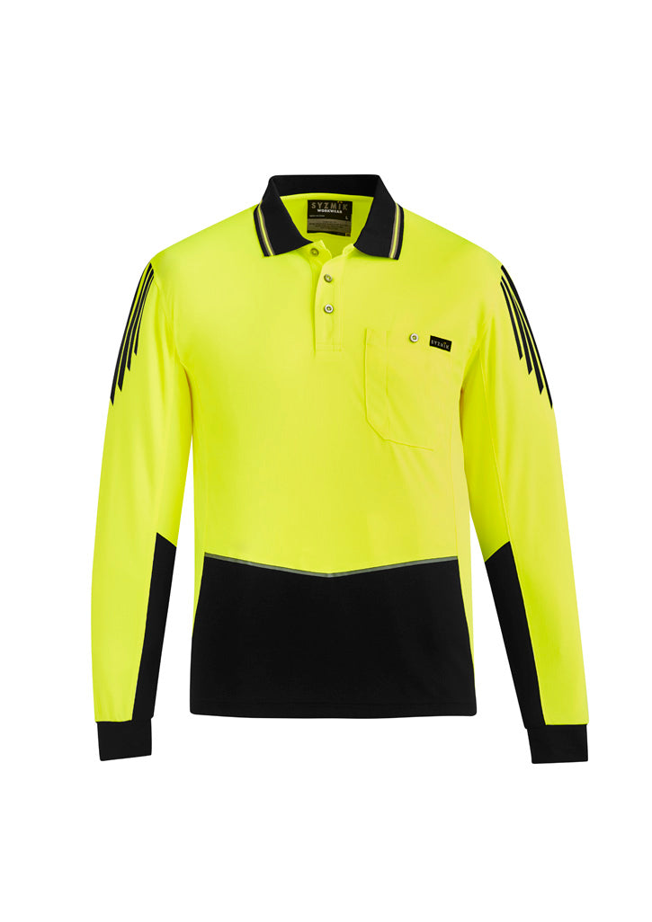 Mens Hi Vis Flux Long Sleeve Polo ZH310