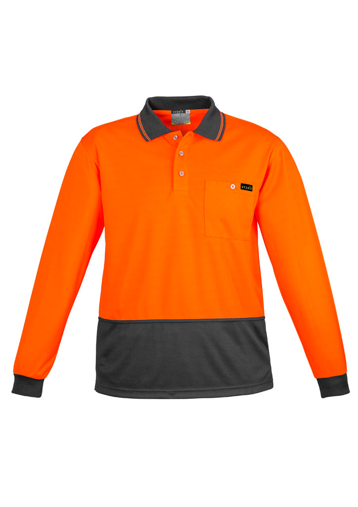 Mens Hi Vis Comfort Back Long Sleeve Polo ZH410