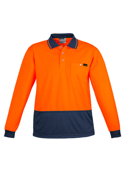 Mens Hi Vis Comfort Back Long Sleeve Polo ZH410