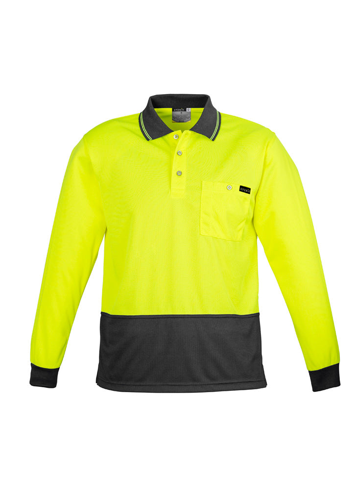 Mens Hi Vis Comfort Back Long Sleeve Polo ZH410