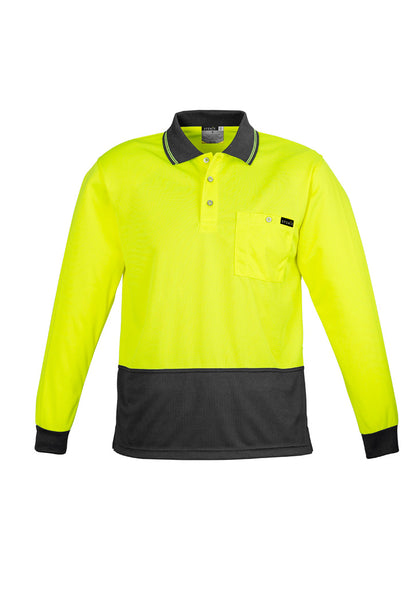 Mens Hi Vis Comfort Back Long Sleeve Polo ZH410